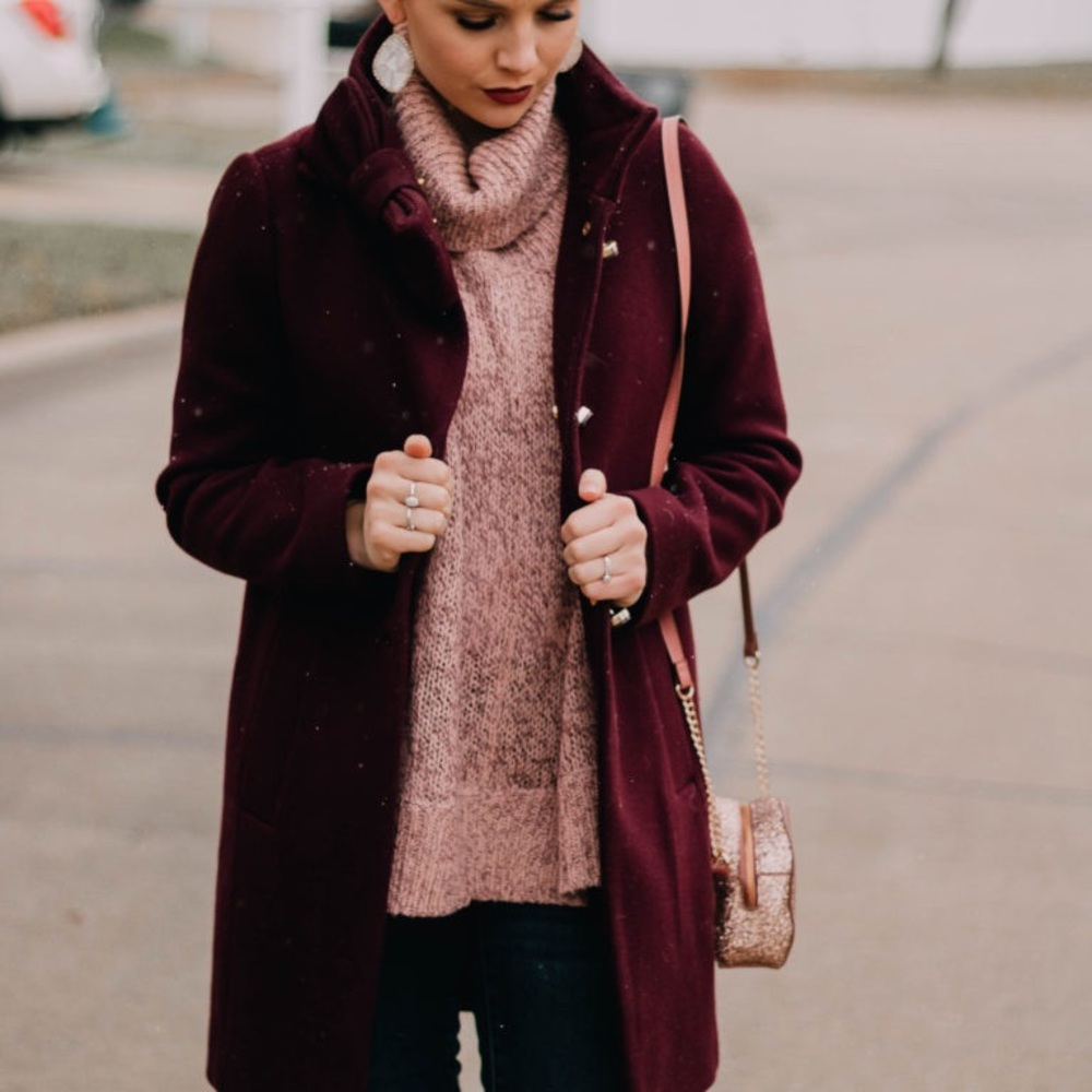 Pink Cowl Neck Sweater